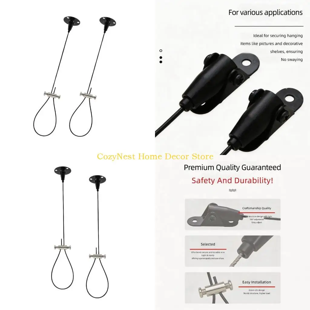 92MF 2lots Ceiling Suspension Hardware with Coated Steel Wire, Metal Mounting Plates, and Clamped-End Construction