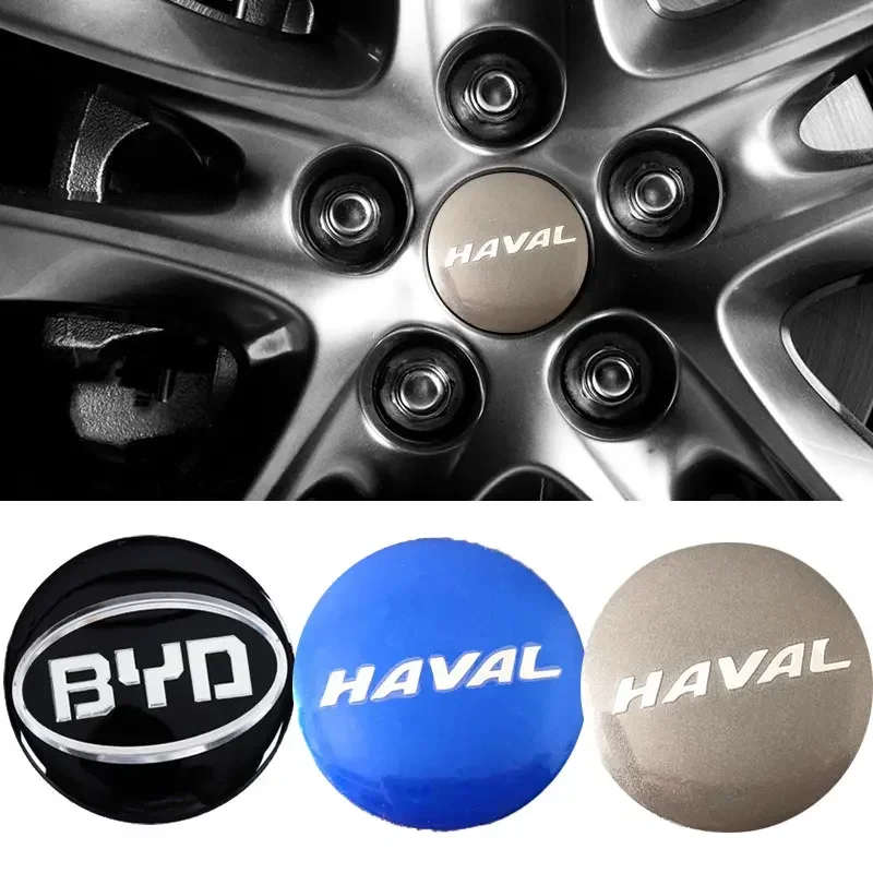4pcs 56mm Car Wheel Center Cap Sticker Hubcaps Badge for BYD Haval Great Wall Zhonghua Geely Accessories