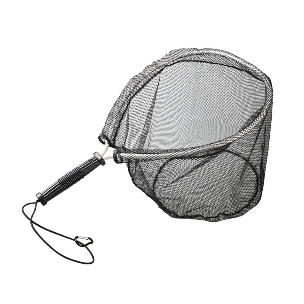 Aluminum Alloy Fly Fishing Landing Net with Quick Drying Nylon Mesh for Mini Scoop Use 50cm Lightweight Portable Design