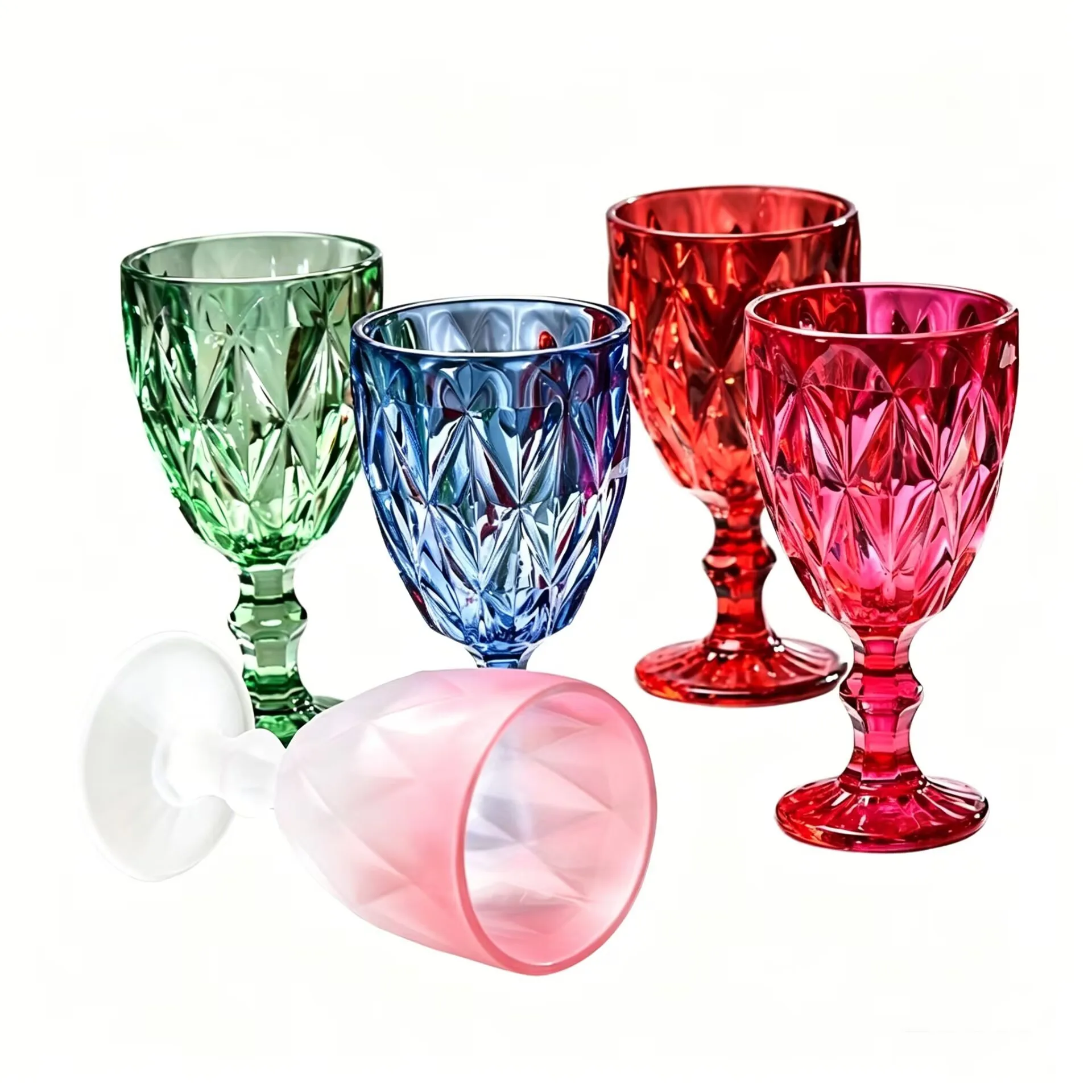 Creative Colorful Glass Wine Glasses Highball Cups for Home Use Beer Glasses Unique Design Barware Accessories