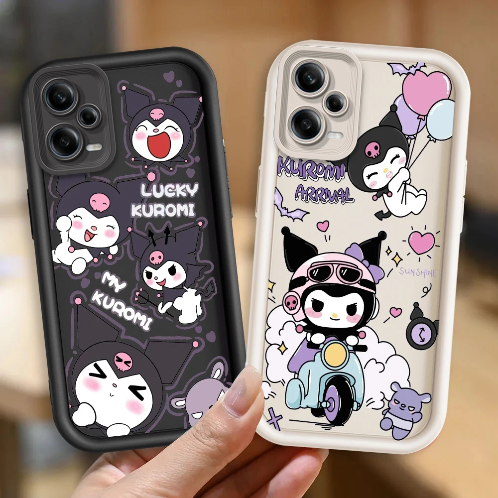 Kuromi Sanrio Cartoon Cute Eye Ladder For Xiaomi Redmi Note 13 12 12C 11 11S 10 10C 10A 9C 9A Pro 5G TPU Phone Case