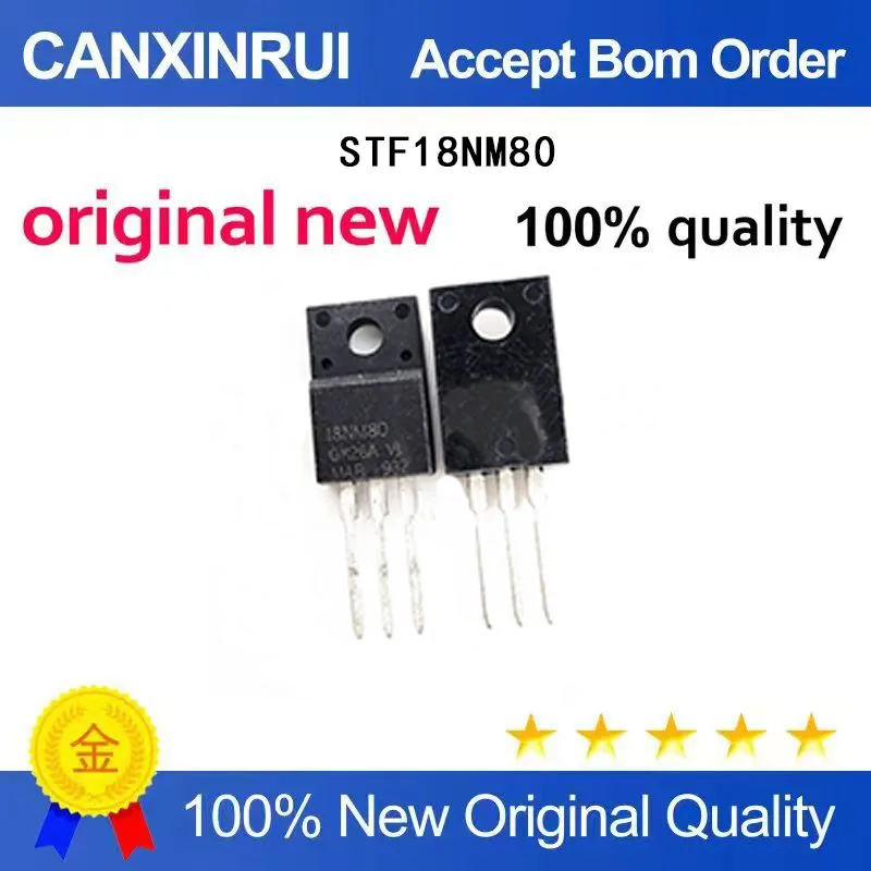 (5-100 piezas) Nuevo y original paquete STF18NM80 18NM80 TO220F 800V 17A chip de transistor de efecto de campo IC