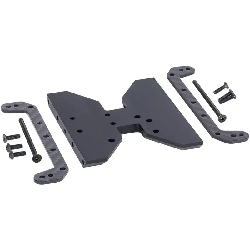 WOWFU-Carbon Fiber Chassis Skid Plate Delrin Transmission Plate For 1/10 RC Crawler Car Axial SCX10 Capra 1.9 UTB F9