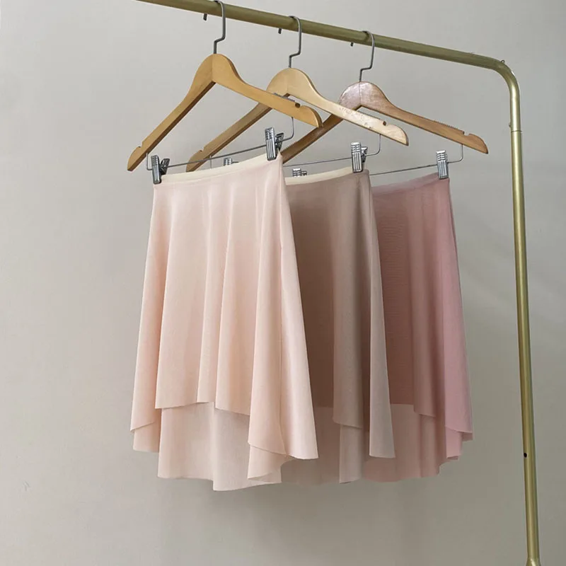 Women's Ballet Skirt New High Quality Mesh Soft Mesh Bag Hip Dance Skirt Adult Girl Practice Ballet Mini Skirt Short Pleated