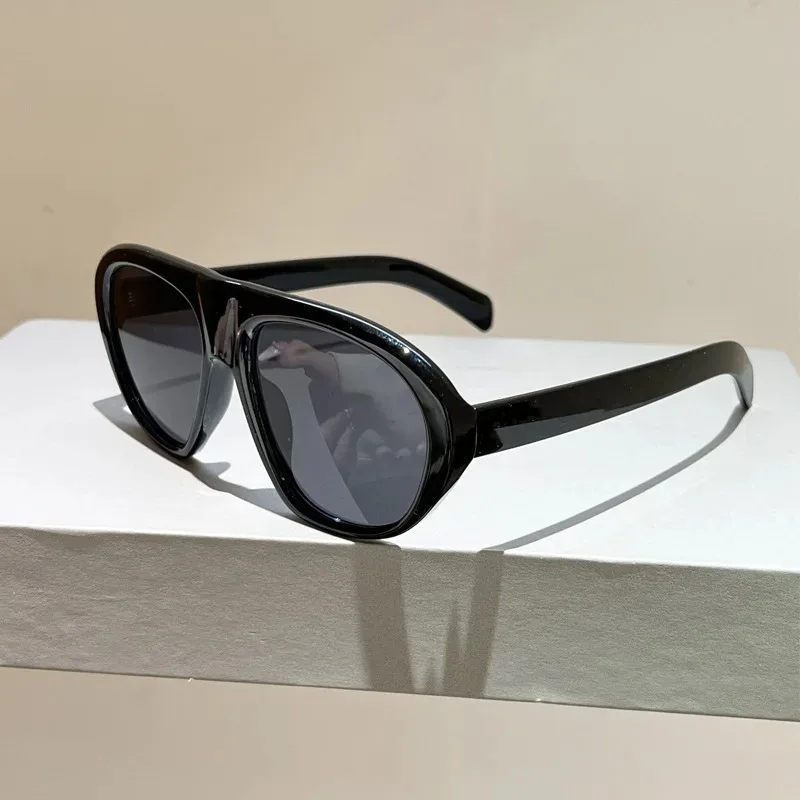 New Fashion Leopard Gradient Oval Sunglasses For Women Vintage Gradient Elegant Sun Glasses Men Outdoor UV400 Shades Black Glass image 4
