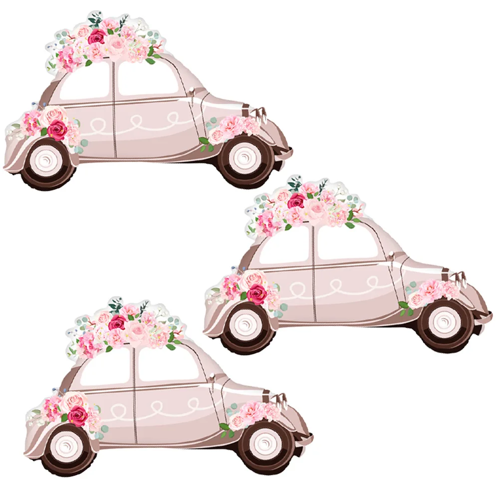 3-teiliges Ballon-Set für Hochzeitsautos, Folienballons für Hochzeitssautos; Geeignet für Paar-Daten, Vorschläge, Verlobungen, Hochzeiten, Hochzeitsdekorationen, Jubiläumsdekorationen für Paare,
