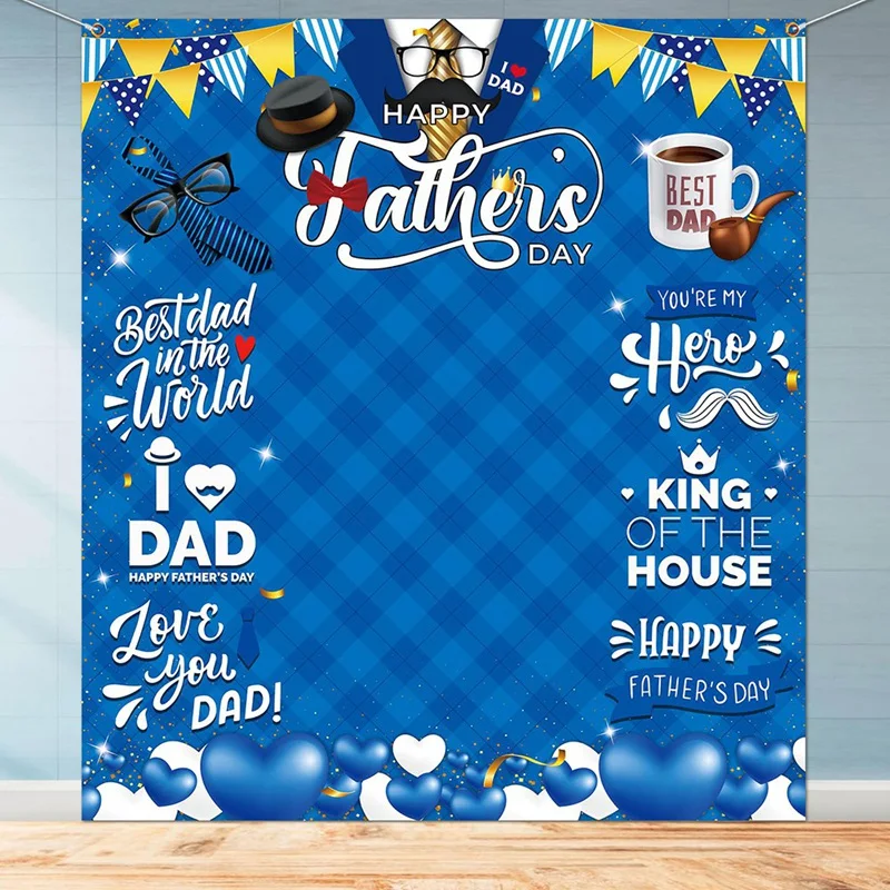 180X200cm Father's Day Single Side Photo Backdrop Father's Day Portable Multi-Functional Photo Backdrop Backdrop