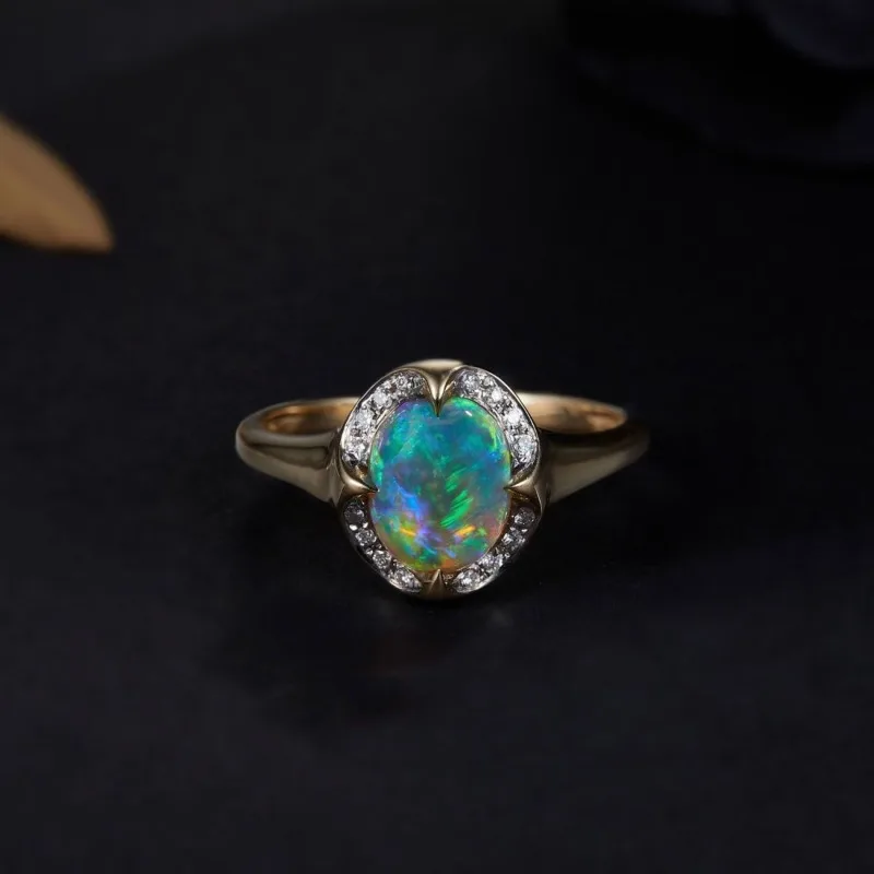 Creative New In Color Opal Oval rings for women Exquisite Light Luxury Engagement Ring Suitable for Daily Jewelry Gifts