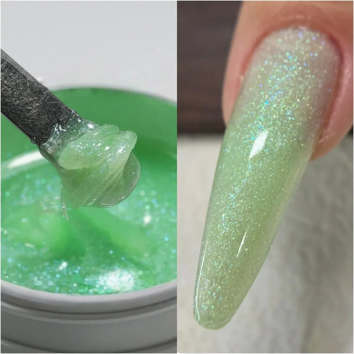 MSHARE TPO Hema Free 50g Shinny Gold Acryl Gel Glitter Shimmer Extension Green Construction Sculpting Hybrid Builder Nail Gel