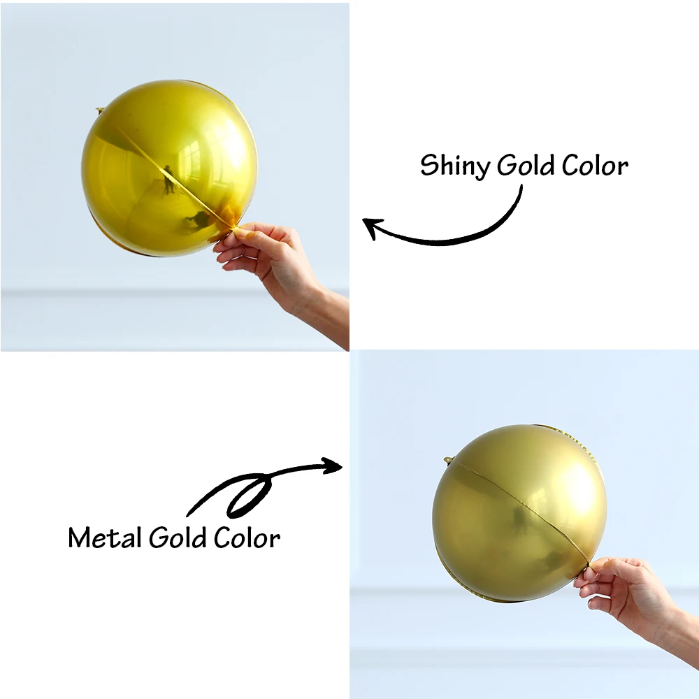 10Pcs 10Inch 4D Foil Balloon Mini Size Shiny Decorator Balls Wedding Decoration Baby Shower Eid Ramadan Birthday Party Supplies