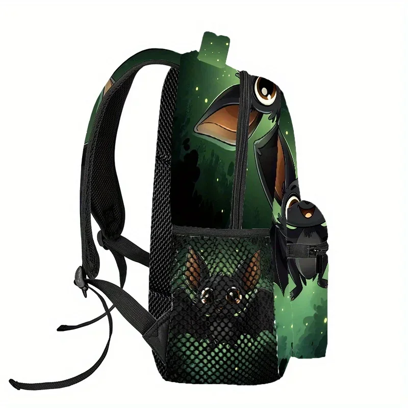 Custom Bag Cute Bat Backpack - Lightweight, Adjustable Strap Travel & Hiking Daypack With Zipper Closure, Polyester Lining, Perf