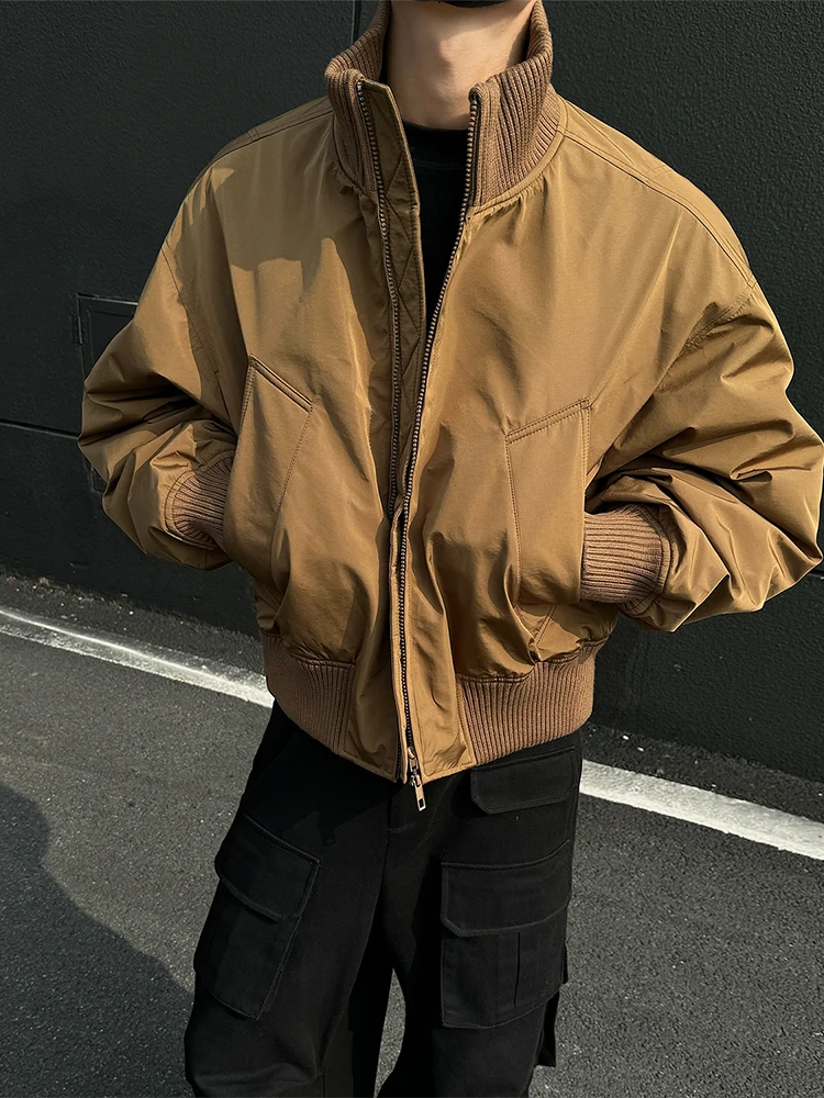 

American Sle ort down Cotton Jaet Men's Winter Thiened Flight Bomber Jaet Youth Outerwear Anti-Wind