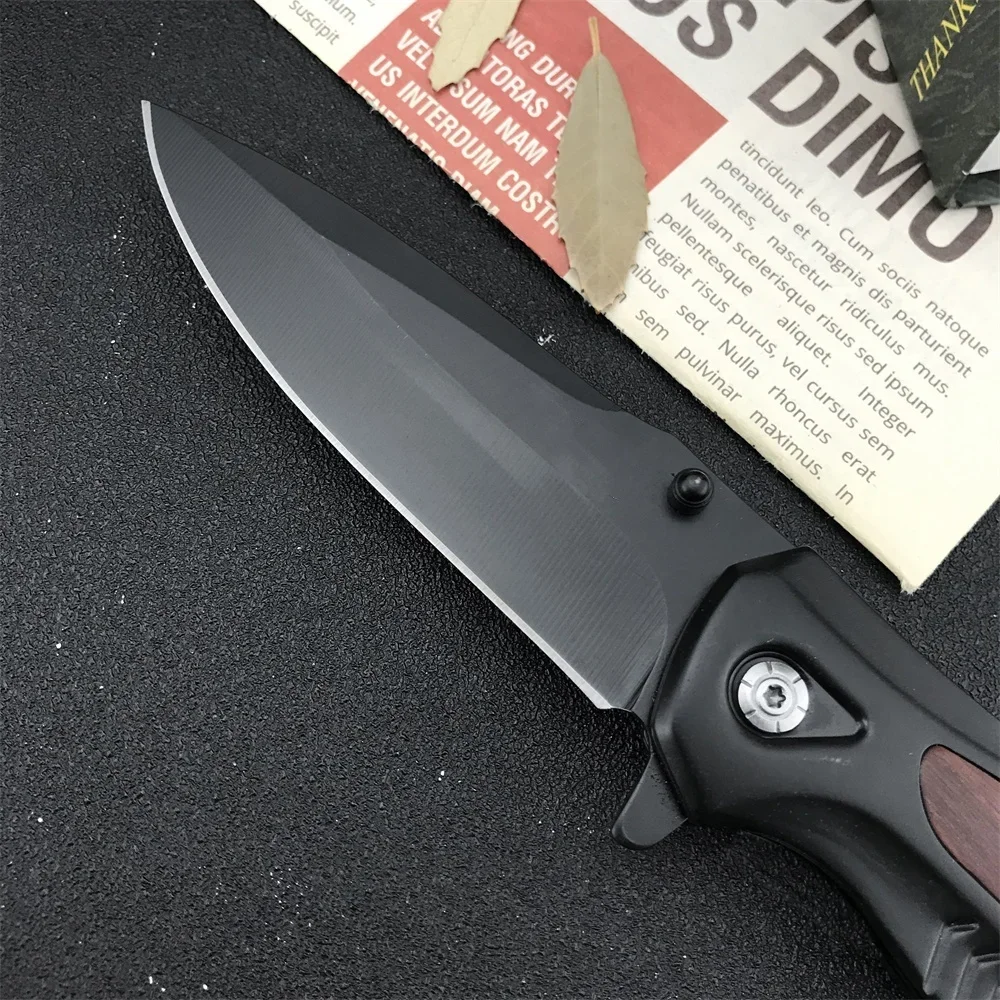 NEW DA315 Flipper Assisted Folding Knives 7Cr13Mov Blade 420 Steel Wooden Handle Outdoor EDC Pocket Hunting Rescue Survival Tool