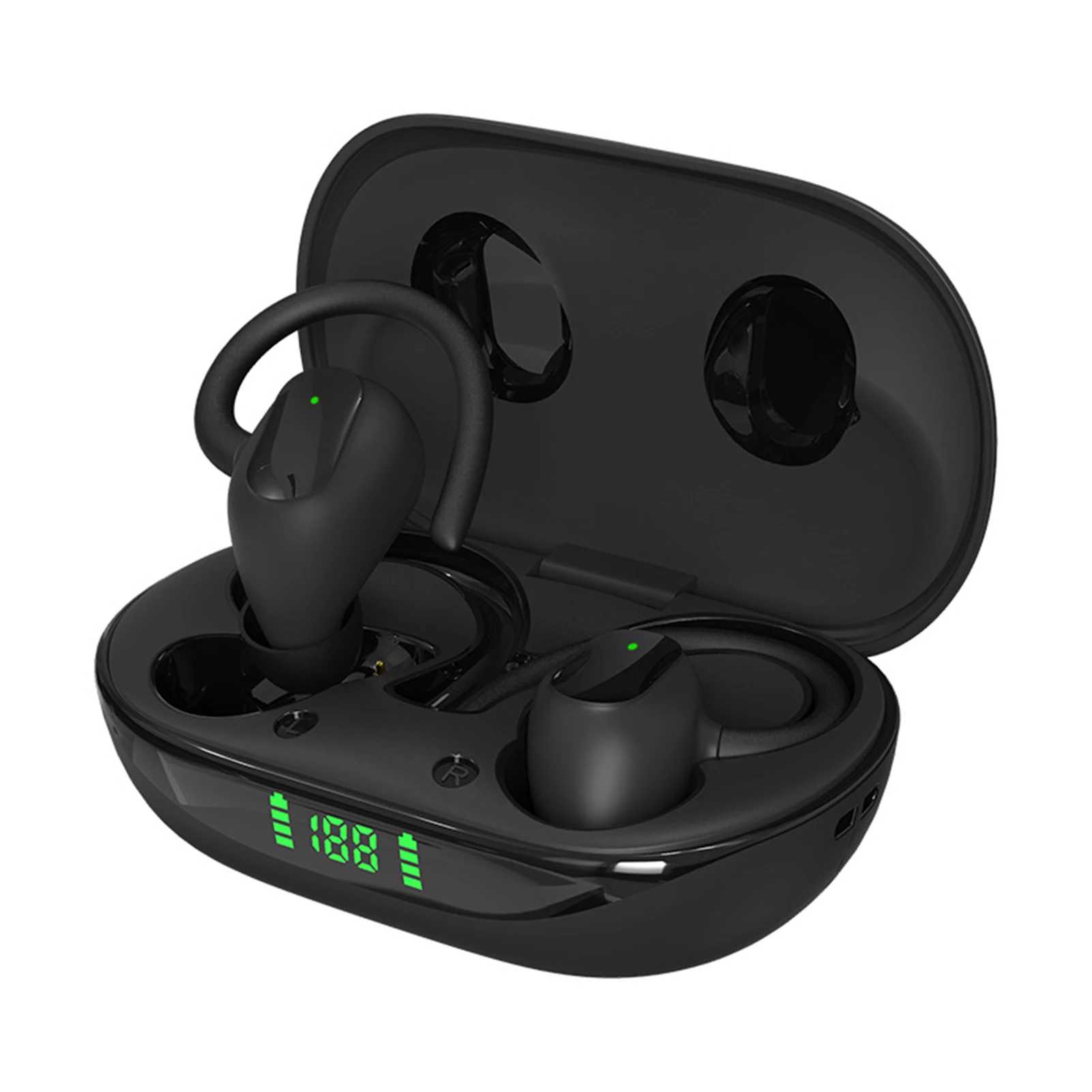 True Wireless On-ear Headphones Persistent Standby Stable Hanging Headphones for Sports Hiking Riding Working Listening