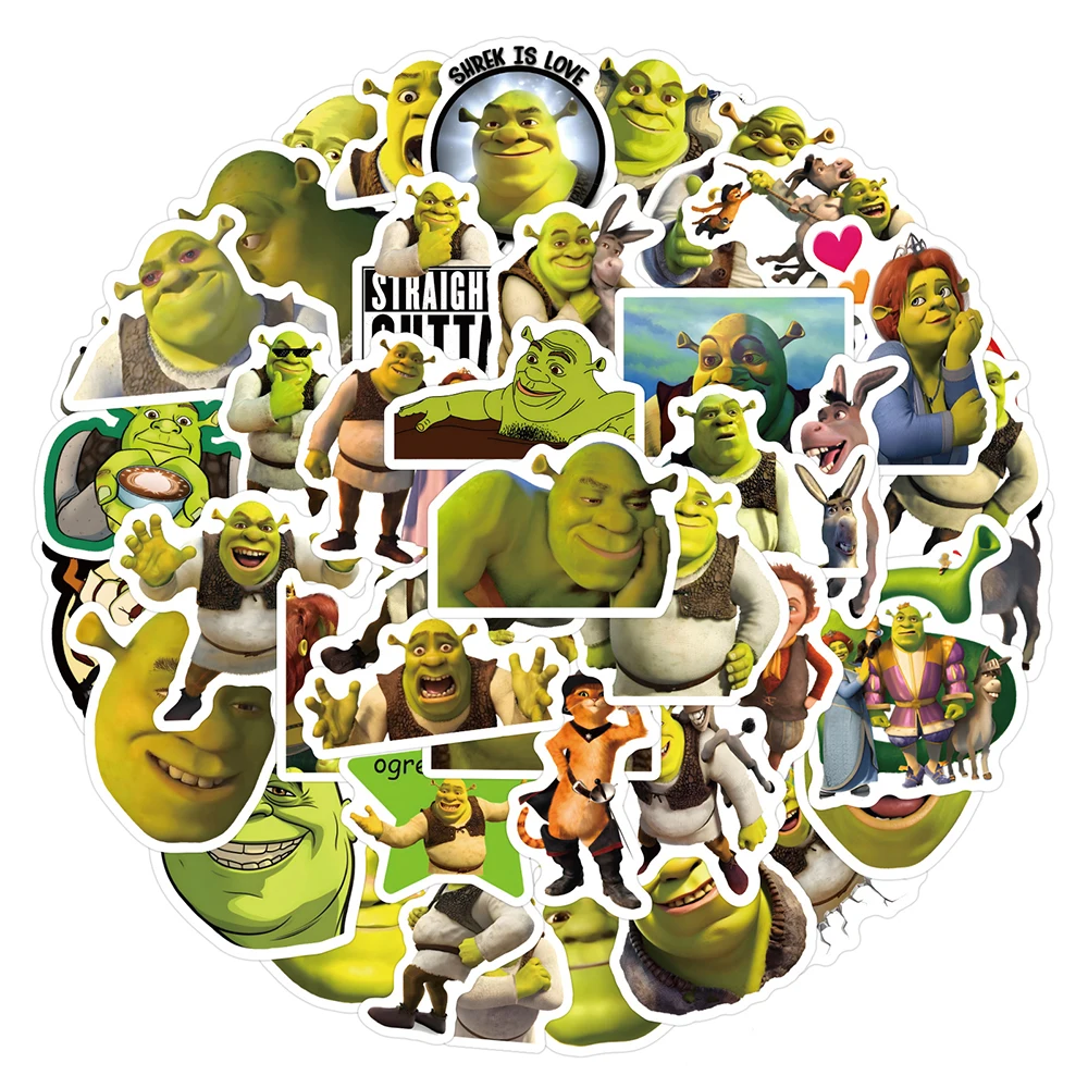 10/30/50/120pcs Funny Anime Monster Shrek Cartoon Stickers Waterproof DIY Stationery Laptop Fridge Graffiti Sticker Decals Toys