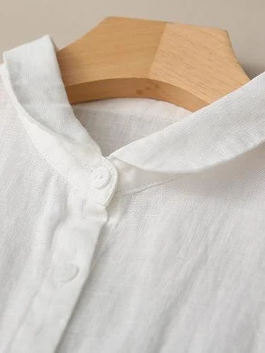 Conjunto de dos piezas de lino y algodón para mujer, color puro, ort Sve irt, verano 2025, nuevo Sle Fly Sve