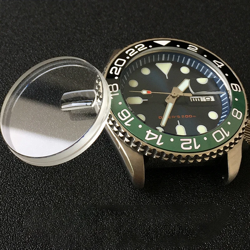 31.5mm Bevel Slope Sapphire Watch Crystal With Date Cyclops Magnifier 4.0mm Thick Fit SKX007 Tuna Can Turtle Dive Watch Case