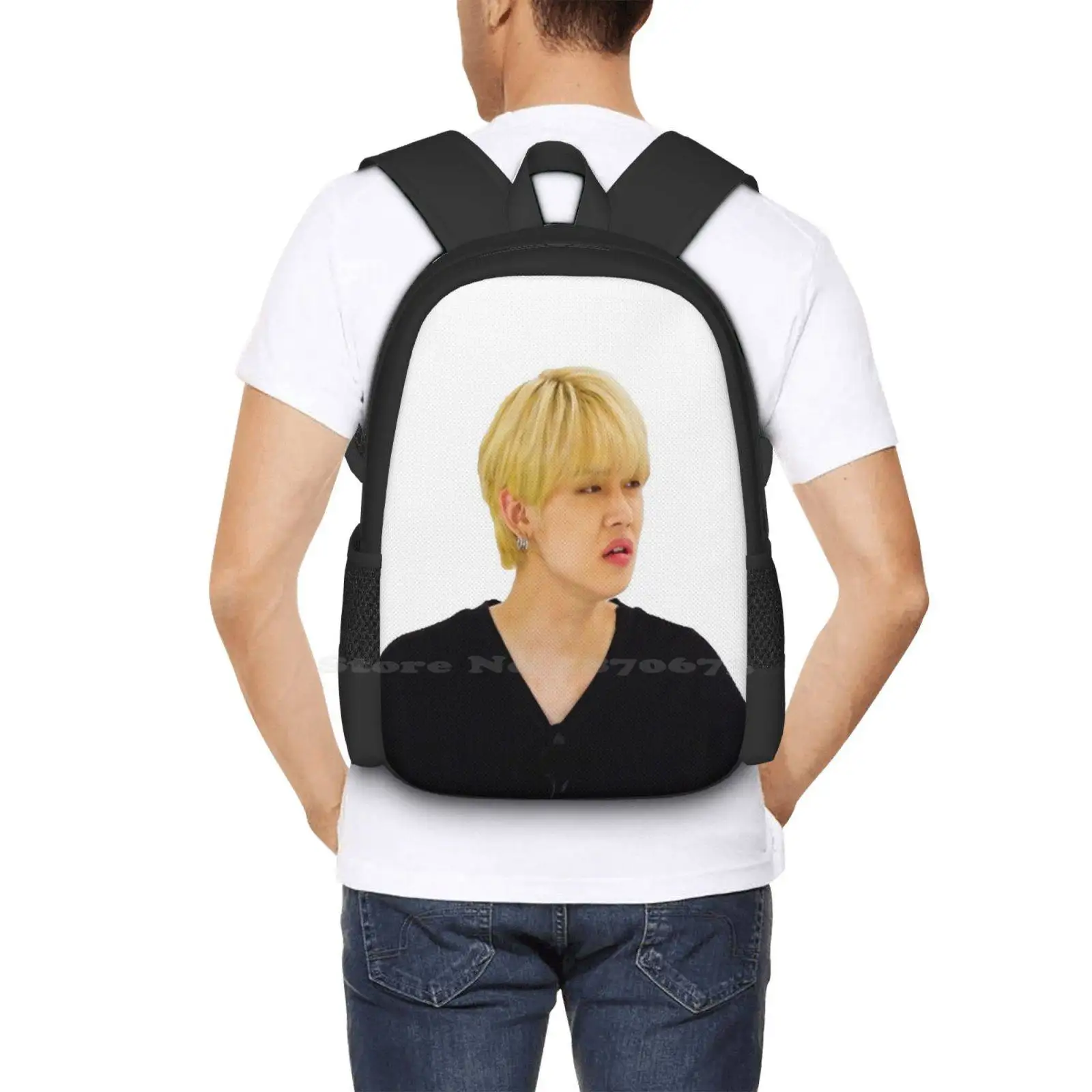 Txt Yeonjun Disgusted Face Hot Sale Schoolbag Backpack Fashion Bags Kpop Txt Yeonjun Meme Disgusted