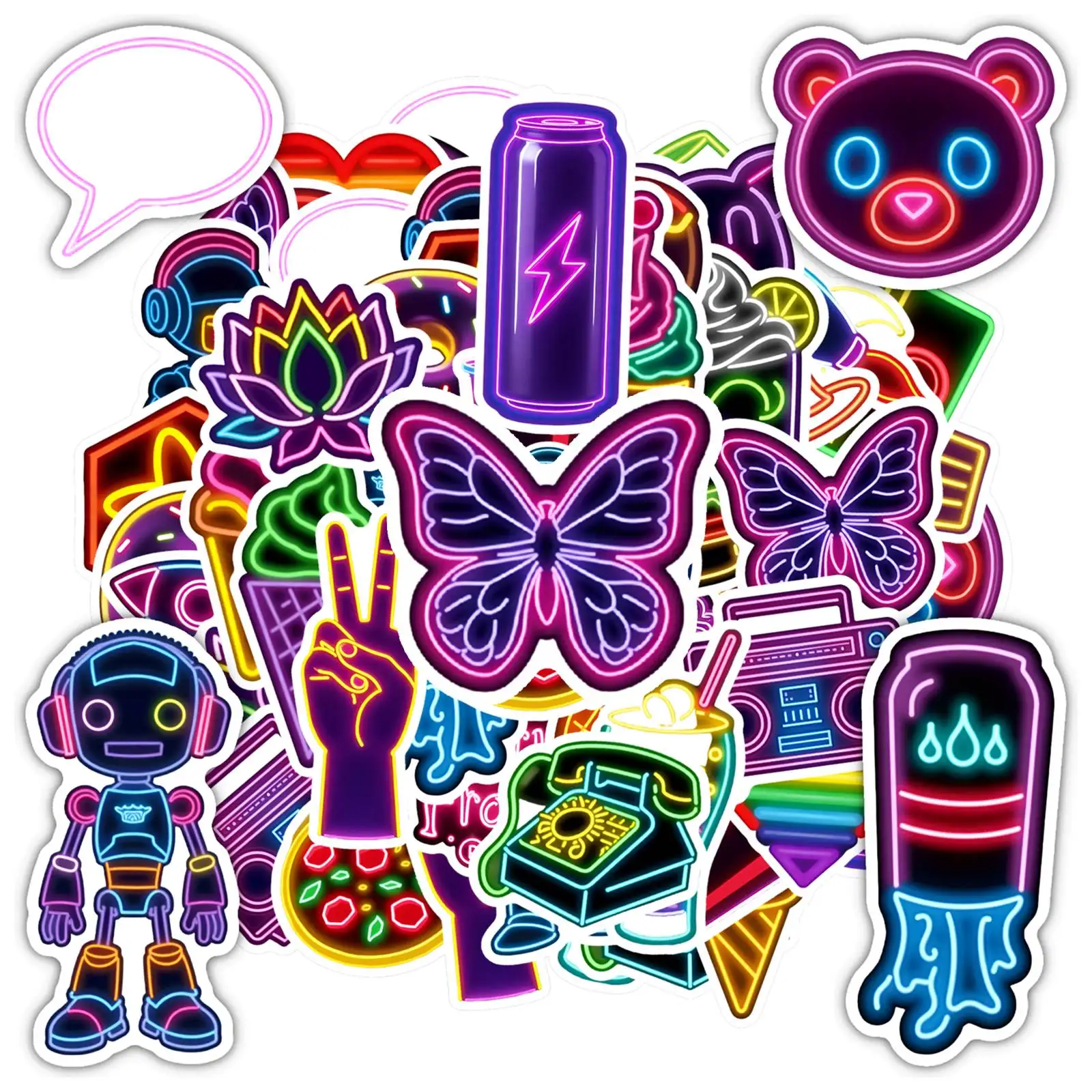 35-шт-50-шт-забавные-музыкальные-наклейки-неоновые-ретро-канцелярские-наклейки-граффити-наклейки-для-ноутбука-Чемодан-мобильного-телефона-чашка-гитара-diy