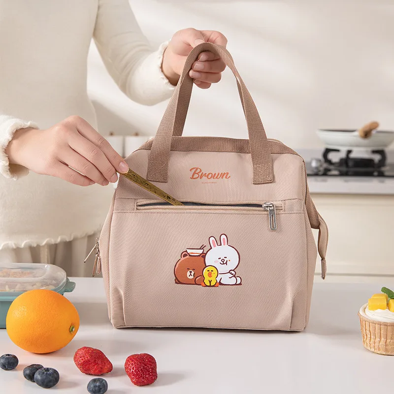 Cartoon Large Capacity Waterproof Oxford Insulated Bag For Bento Snacks Fruits Milk