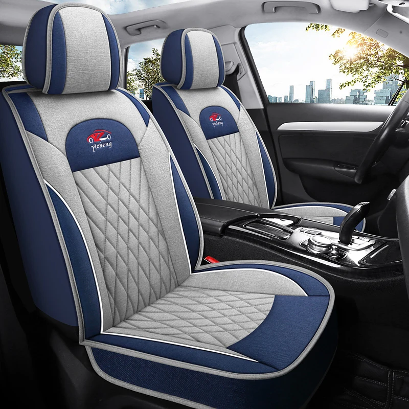 

2 front car seat covers,Breathable linen Car Seat Protectors,Classic Color Quilted,Airbag Compatible,All-Season
