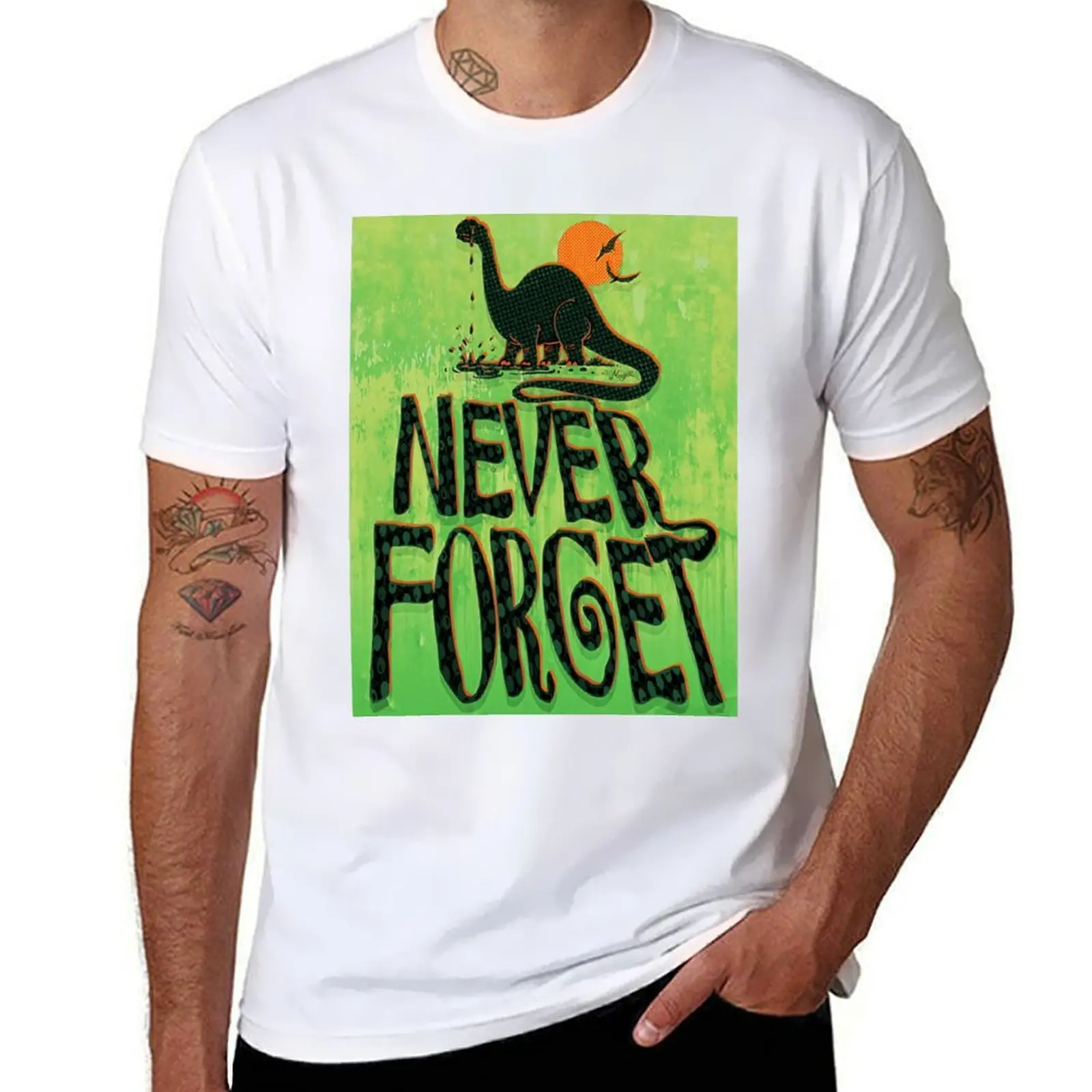 

Never Forget Brontosaurus Dinosaur T-Shirt t shirt custom print t shirt for man 100 percent cotton T-Shirt