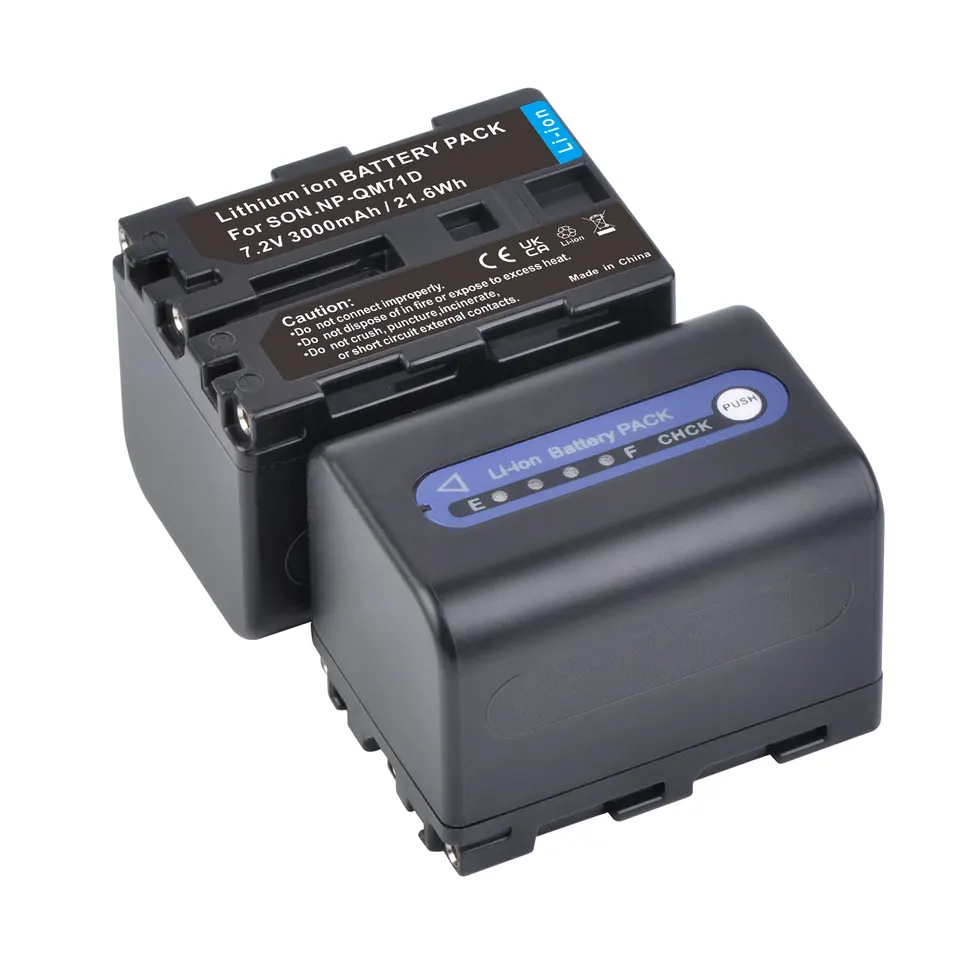 3000mAh NP-QM71D NP-QM71 Battery for Sony NP-QM70 PC105E DCR
