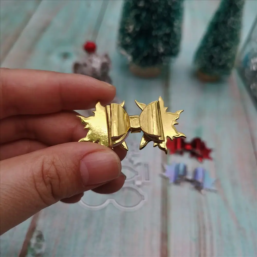 Metal Die Bow Tie Cutting Dies Christmas Metal Cutting Dies Stencils Die Cut for DIY Scrapbooking Album Paper Card Embossing