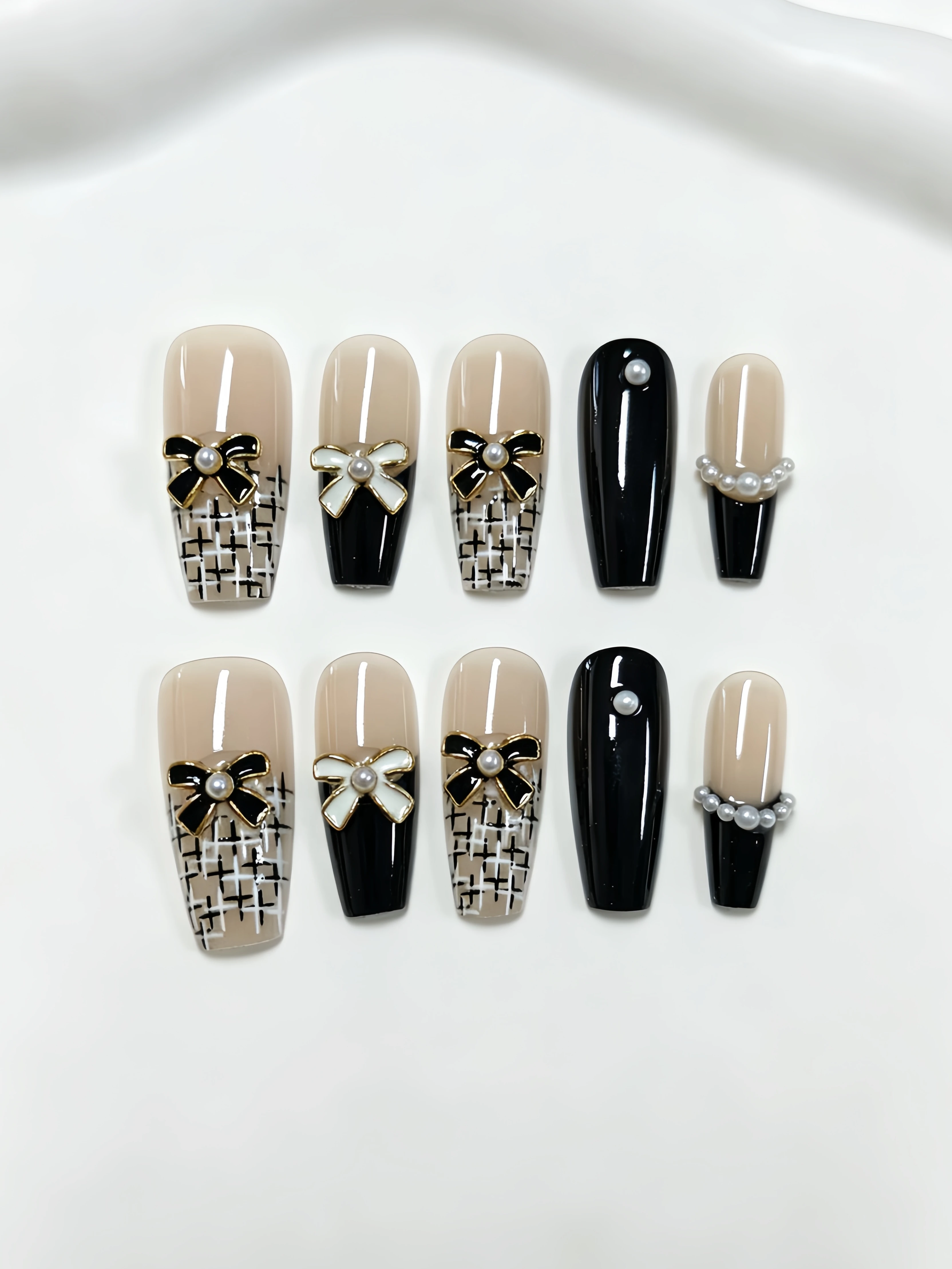 10-Piece Long Trapezoidal Pres - огляд і ціна Nail Art Simple Elegant