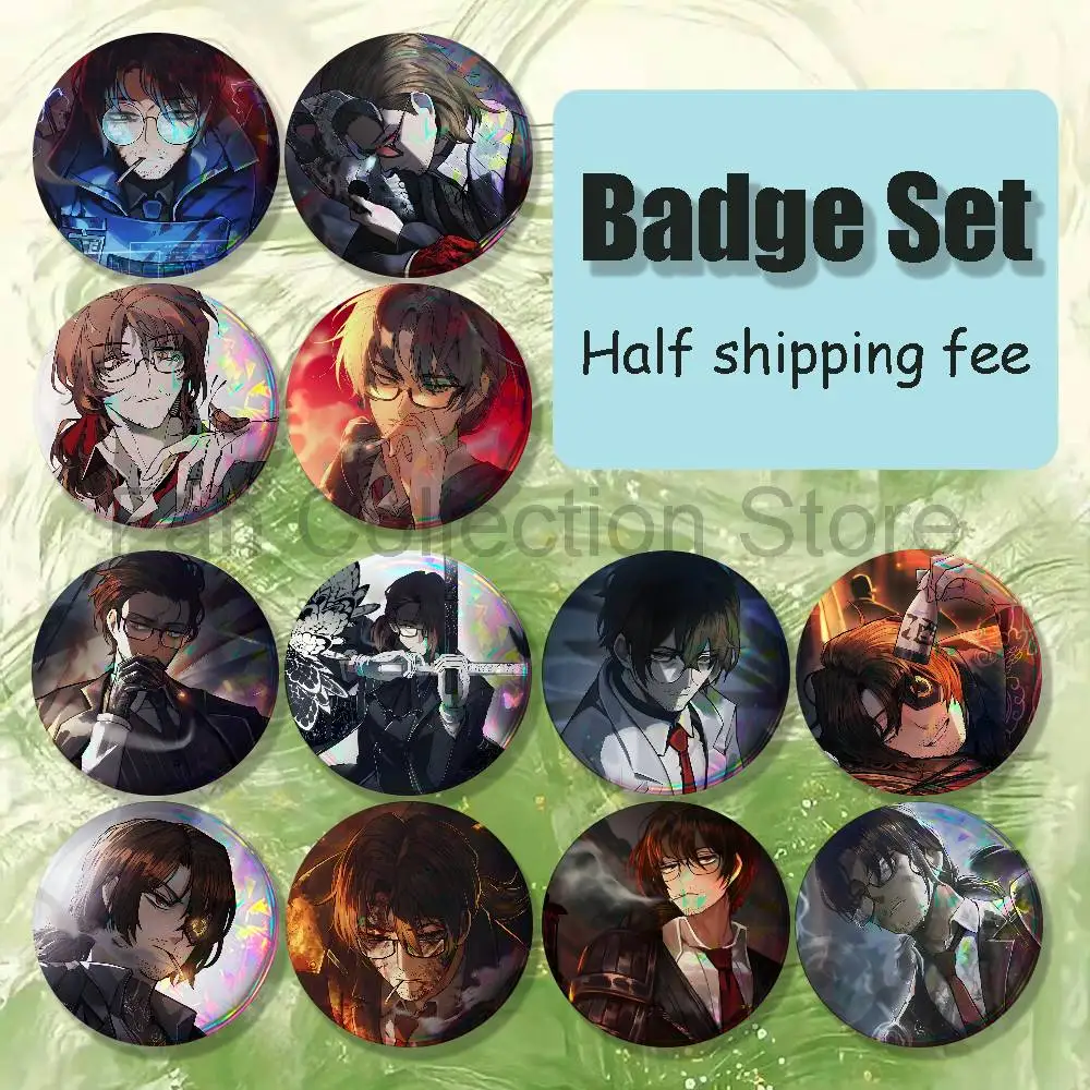 L-Limbus Gregor Company Brooches for Backpack Accessories 25,32,44,58,75mm Round Enamel Pins 4-piece set Anime enamel Pin Set