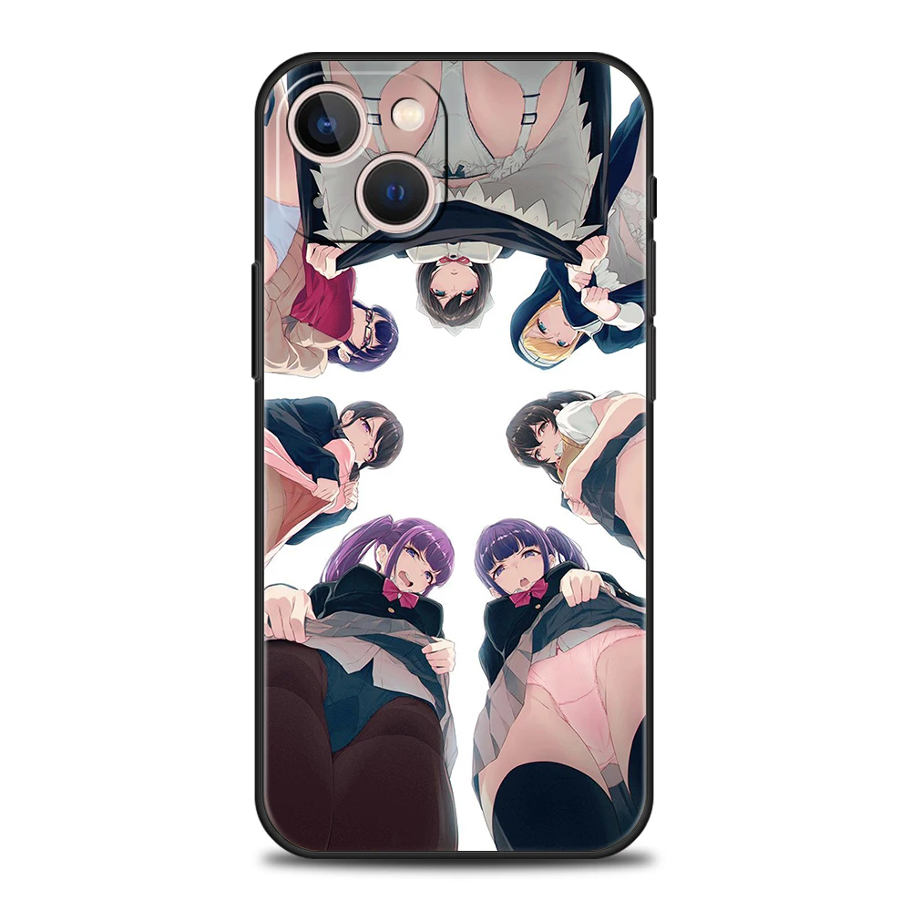 Hentai Harajuku Anime Girl Phone Case Cover for iPhone 16 15 14 13 12 Pro Max XR XS 11 7 8 Plus Shockproof Silicone Soft Shell