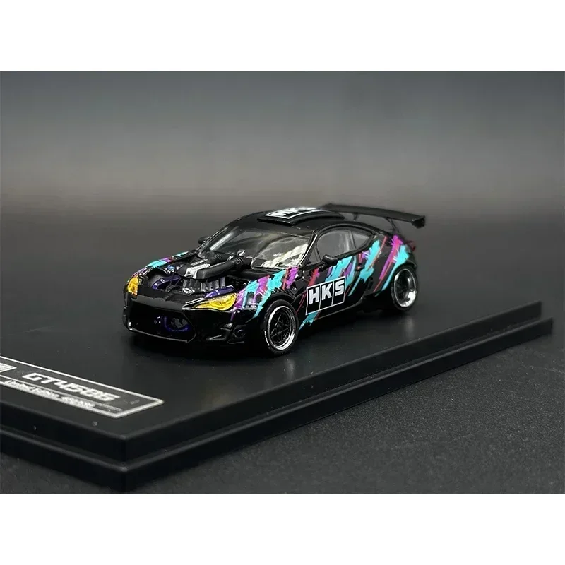 OEM 1:64 GT4586 GR86 com versão modificada de motor 458 Diecast Diorama Car Model Toys