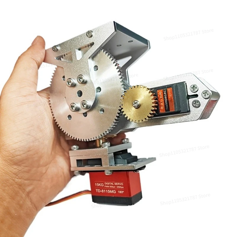 For Two Degrees of Freedom, The Steering Gear Rotates The Gimbal Platform Base Up and Down, Left and Right Pitching