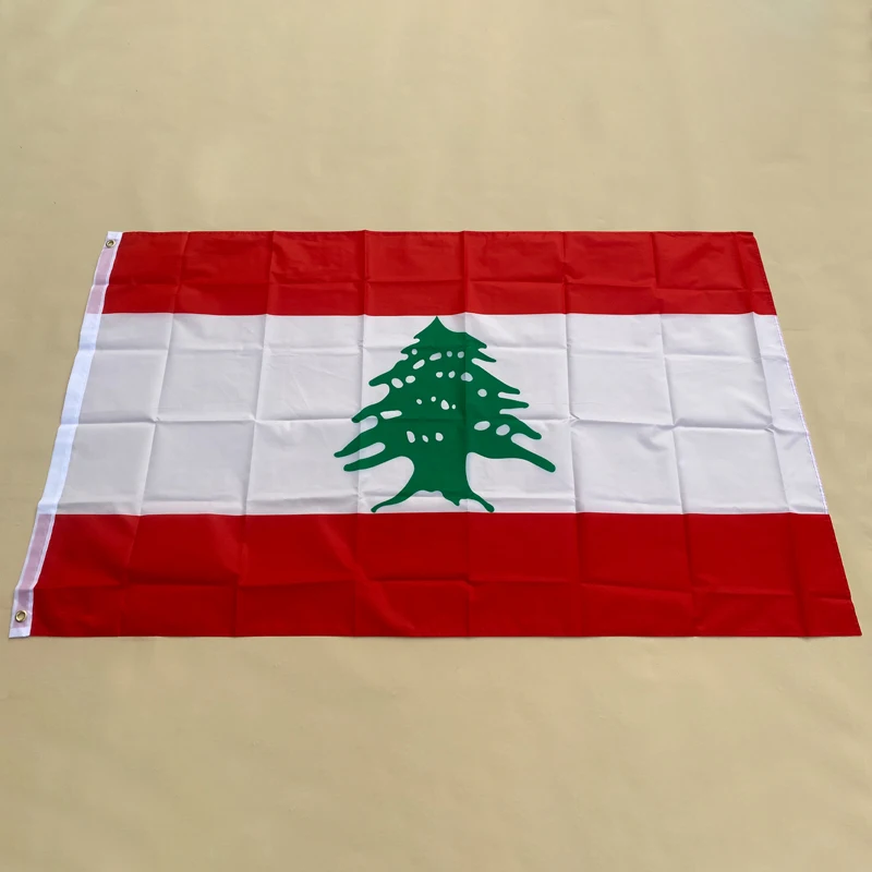 Eoodlove Decorative Flag 3 * 5FT Lebanese Republic Rubunan Flag Indoor and Outdoor 90 * 150cm Polyester Flag Hanging