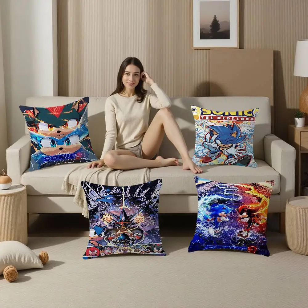 Supersonic-S-Sonic-Game Classic Movie Pillow Gift Home Office Decoration Pillow Bedroom Sofa Car Cushion CoverPillow Case