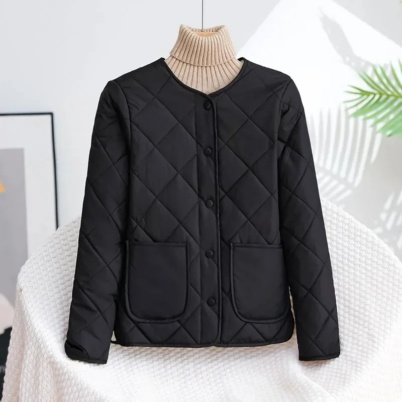 2024 New Autumn Winter Women Short Cropped Down Cotton Jacket Women Puffy Parkas Thin light Liner Warm Coat Female Casual Outwea