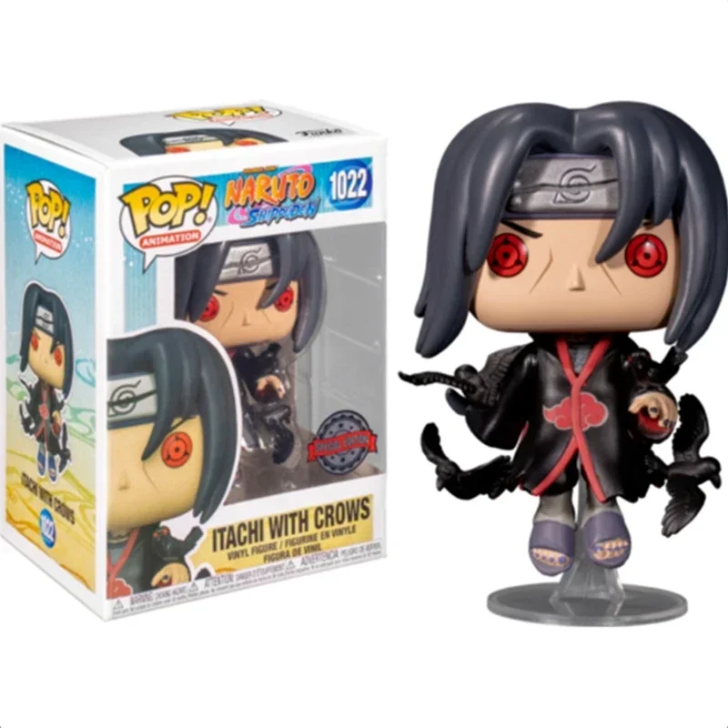 NOVO Lançamento FUNKO POP Tema Naruto Itachi com corvos # Coleção de Figuras de Ação em PVC 1022 para Crianças