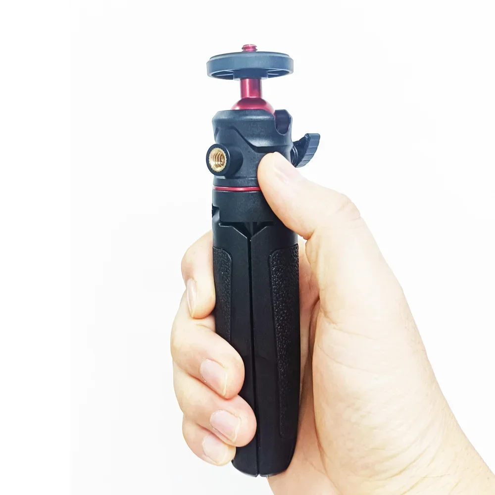 Extendable Desktop Tripod Handle Grip Stand With Flexible Ballhead 1/4 Inch Screw Extend Mount for Phone Selfie Action Camera