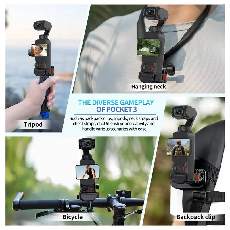 LXYB18B For DJI Pocket 3 Quick Release Expansion Frame Adapter- Metal For Camera Tripod Back Pack Clip Handlebar Mounting System