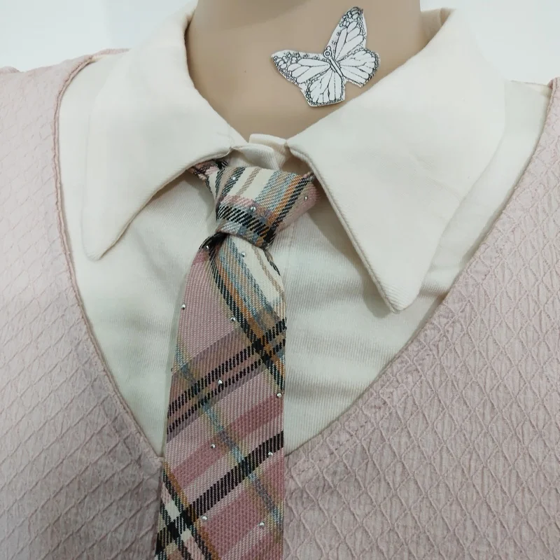 

Униформа JK для ролевых игр больших размеров Kawaii, студенческий стиль, искусственная тонкая рубашка из двух частей, топы, клетчатые галстуки, комплекты мини-юбок в клетку