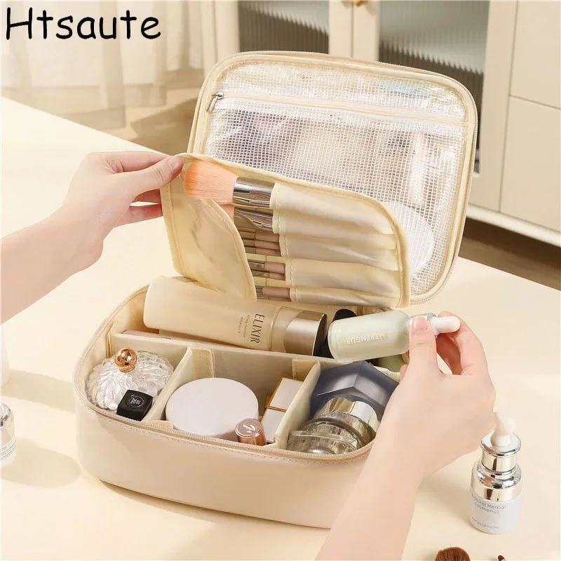 

Vintage Women Cosmetic Case Portable Storage Bag Large Capacity Luxury Makeup Bag Travel Organizer Essentials Toiletry Bags