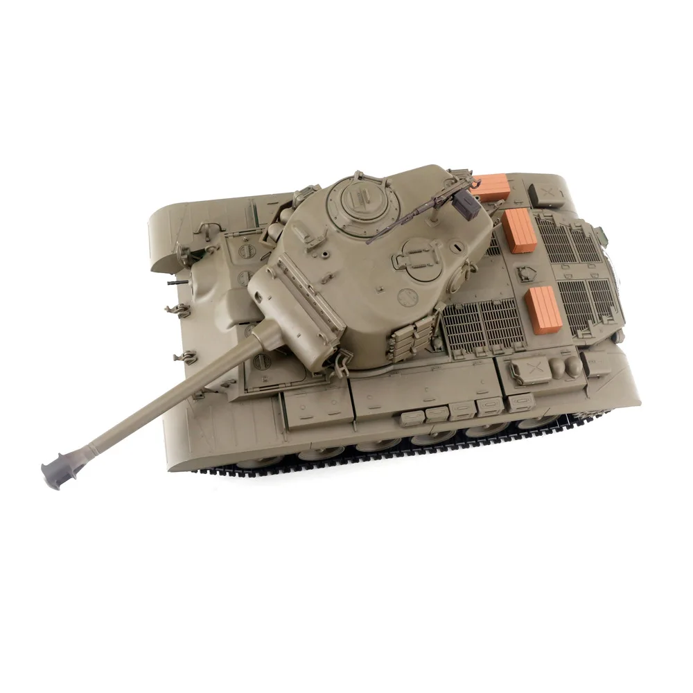 Henglong 1/16 3838-1 Us Panxing M26 Combattimento Pesante Tracked Carro Armato di Controllo Remoto Modello di Simulazione Militare Giocattolo All'aperto Ragazzo Adulto Gif