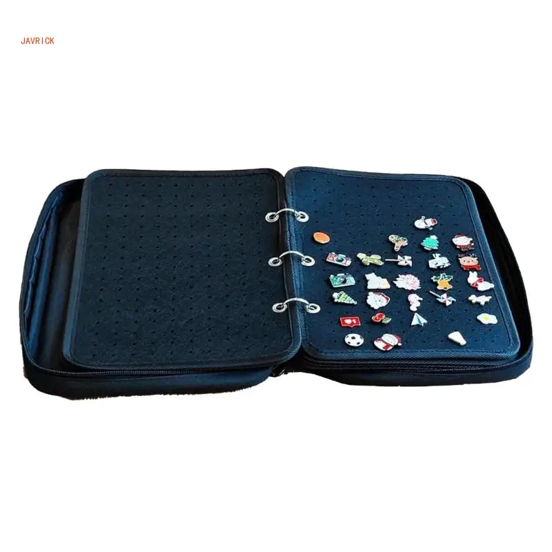 

Portable Enamel Pins Carrying Case with 6 Display Pages Sturdy Felt Fabric Collector's Album Display Stand for Household