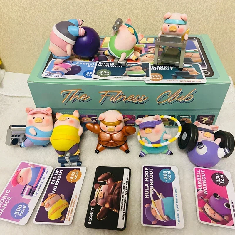 Lulu The Piggy The Fitness Club Series กล่องตาบอดของเล่นกระต่ายน้อยรูปเครื่องประดับคอลเลกชัน Mystery Box Surprise ของขวัญ