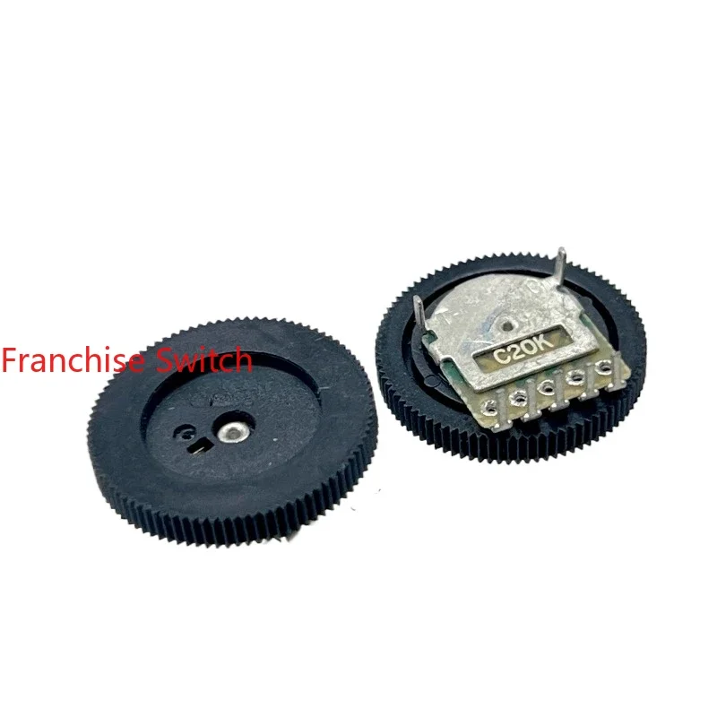 100PCS High Quality Pulley Adjustable Potentiometer 18x2.4 Dual C20K Volume