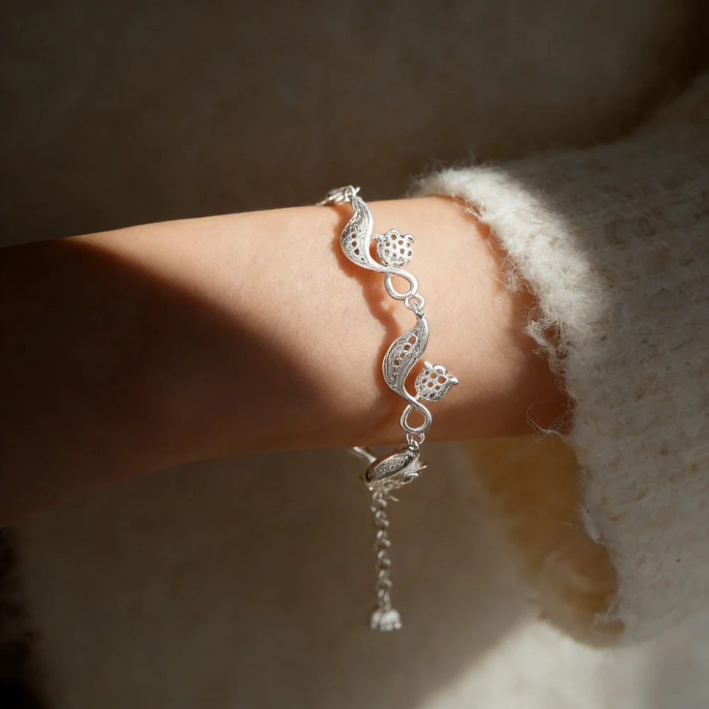 Maiglöckchen-Armband Exquisites Wellen-Armreif Frisch Traumhaft Elegant Party-Schmuck Damen Super Göttliche Aura Handaccessoires