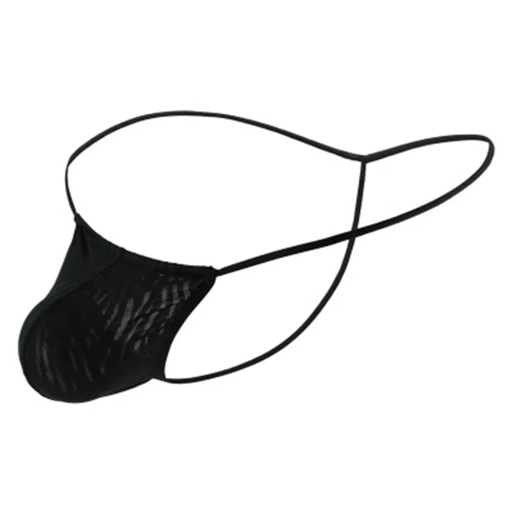 

1pc Sexy Men's T-Back G-Strings Thongs U-convex Pouch Underwear Low Waist Ultra Thin See Through Briefs Man Panties