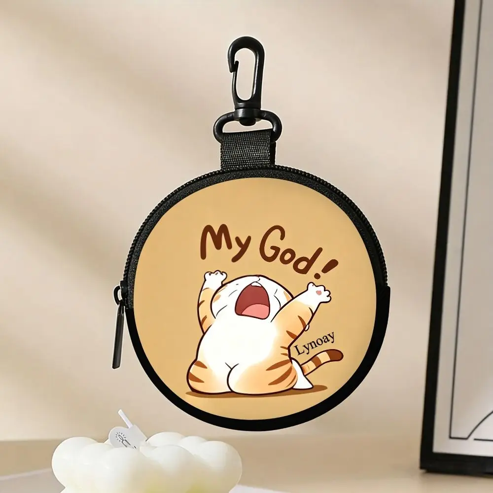 Cute Mini Cartoon Cat Coin Purse Waterproof PVC Earphone Bag Multifunctional Portable Coin Key Bag Friends Gift