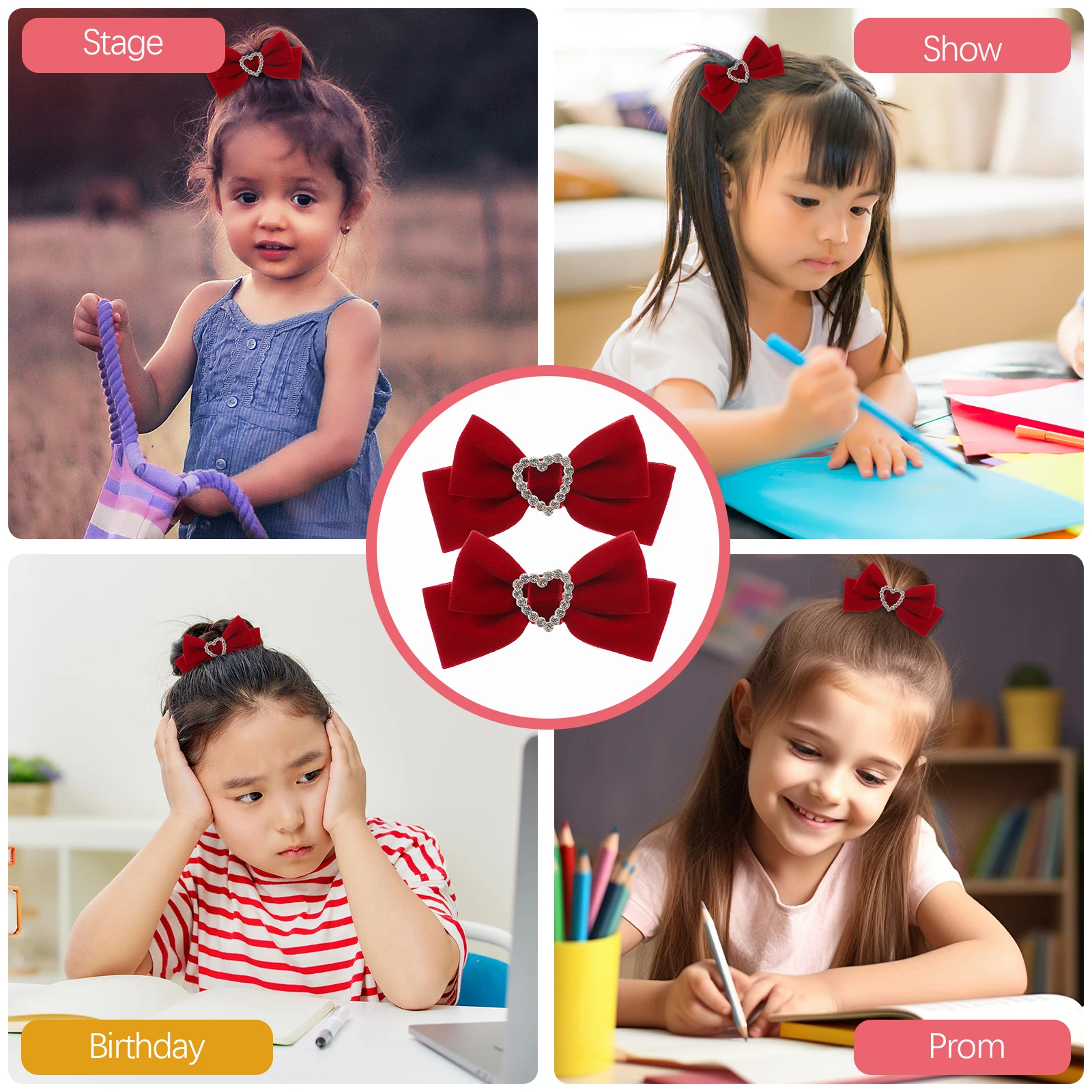 

Oversized Clips Velour Metal Non-Slip Kids Accessories Daily Wear Party Wedding Prom for Teen Girls Hair Accessories for Girls