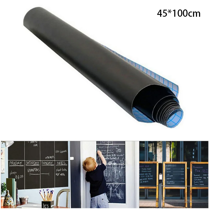 45x100cm Blackboard Sticker Removable Vinyl Draw Erasable Board School Learning Office Graffiti Notice Self-adhesive Wall Sticke